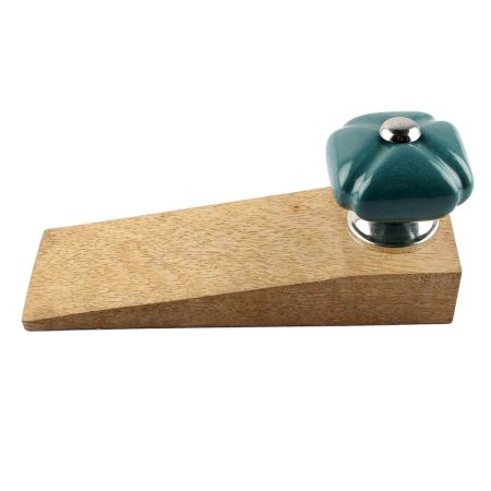 Solid Forest Green Square Ceramic Door Stopper